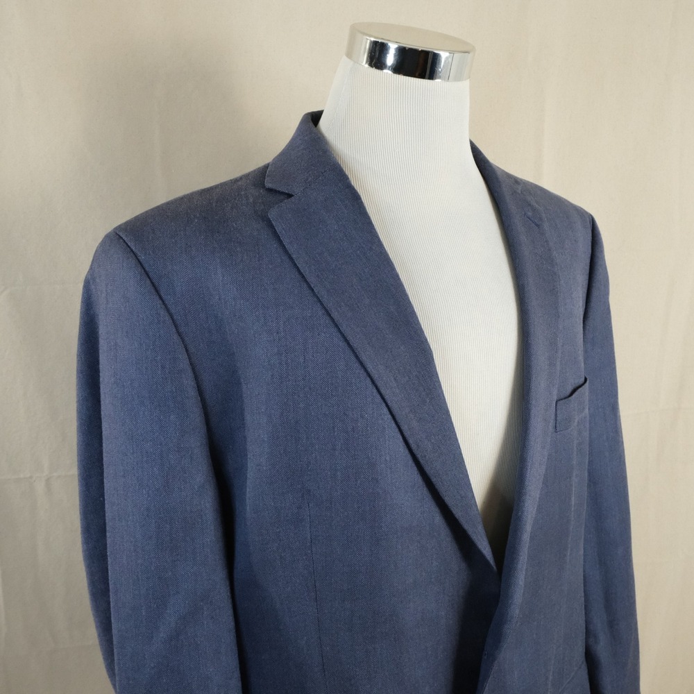Lauren Ralph Lauren 48R Sport Coat Silk Wool Blue Two Button Double Vented